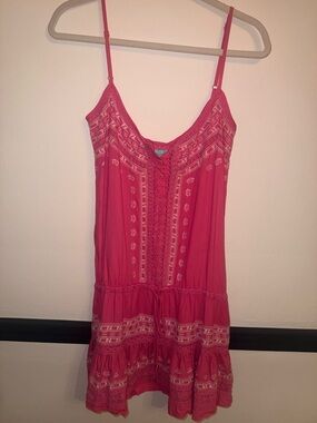 Melissa Odabash Pink Embroidered Swim Coverup Dress